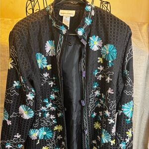 Desigual Black Floral Embroidered Blazer